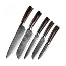 Conj 5 Facas Chef Punho Em Resina Acabamento Premium Inoxidável
