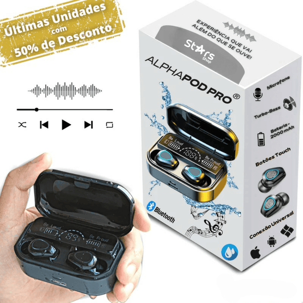 Fone Bluetooth AlphaPod Pro Stars A Prova D'Água