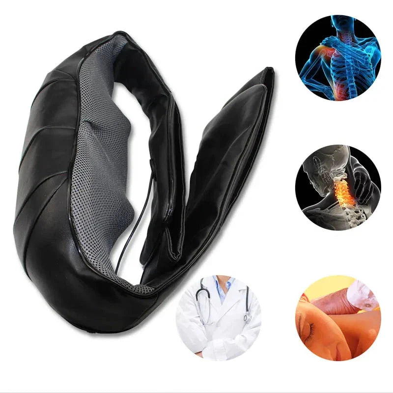 Massageador Shiatsu 3D De Pescoço Costas e Ombros Com Infravermelho Aquecido (Pode Usar Em Casa Ou No Carro)