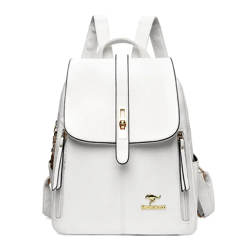 Mochila de Couro Casual Vintage