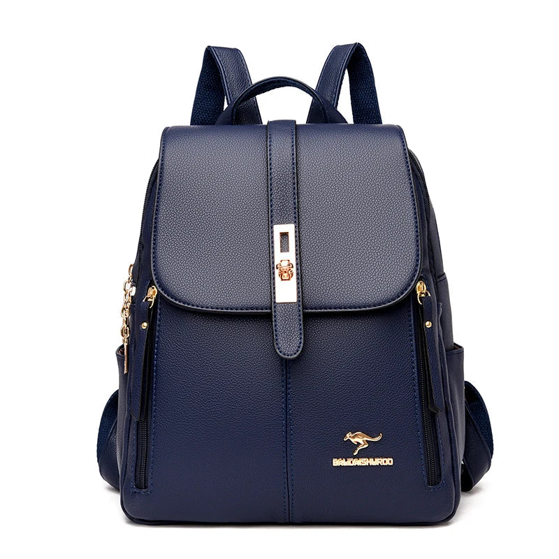 Mochila de Couro Casual Vintage