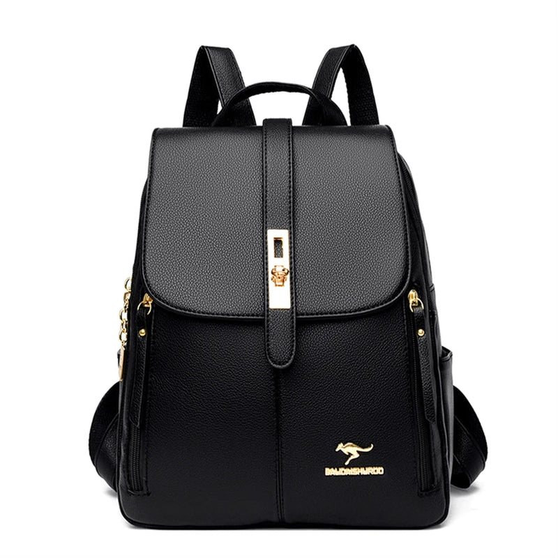 Mochila de Couro Casual Vintage