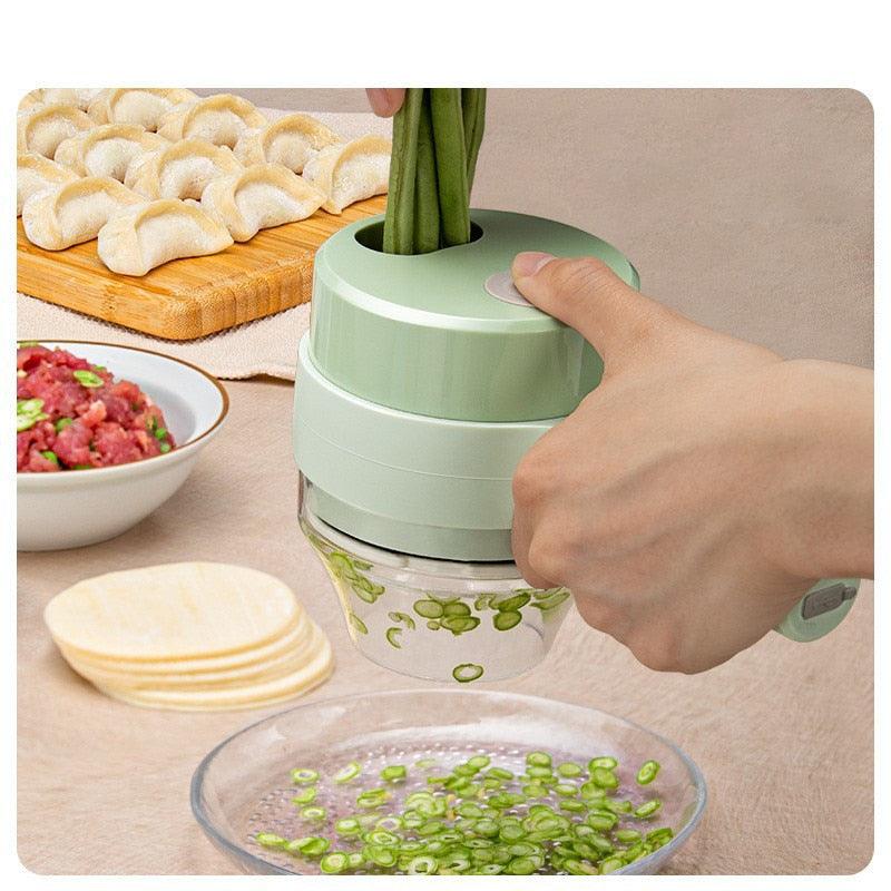 Triturador e Cortador de Legumes 4 em 1 Multifuncional Recarregável sem Fio