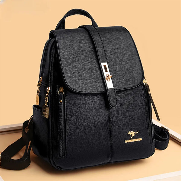 Mochila de Couro Casual Vintage