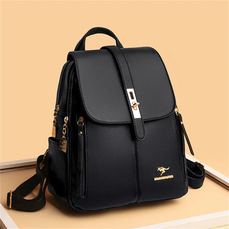 Mochila de Couro Casual Vintage