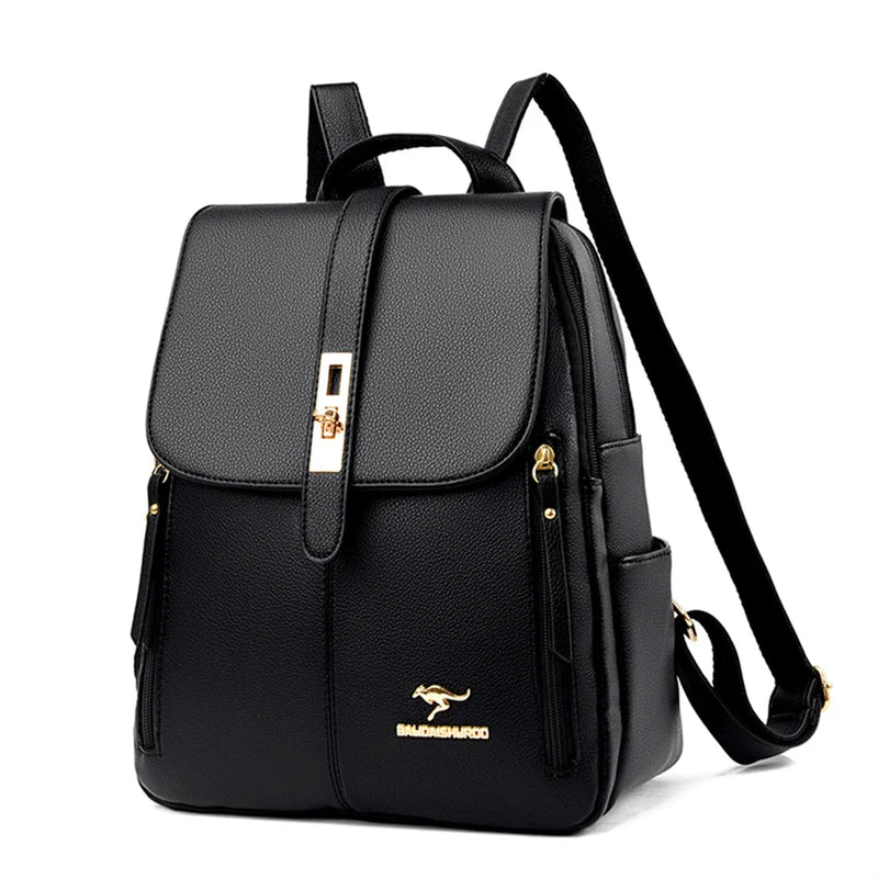 Mochila de Couro Casual Vintage