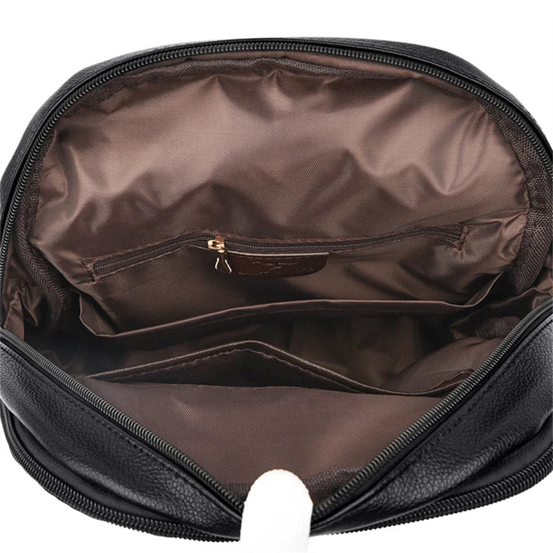 Mochila de Couro Casual Vintage