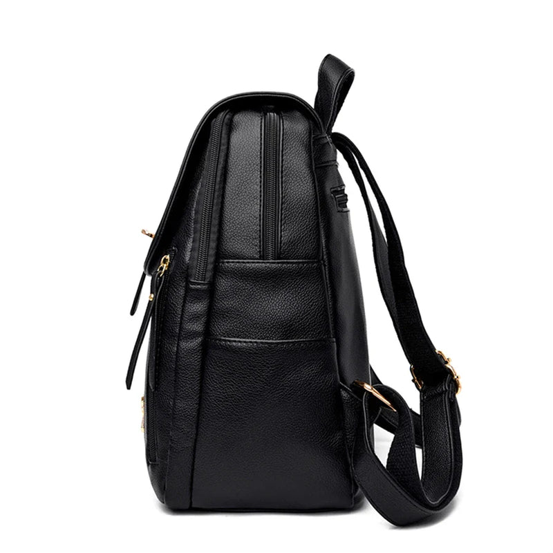 Mochila de Couro Casual Vintage