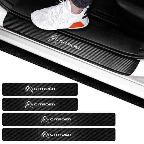 4 Peças Soleira Fibra De Carbono Adesivo - Sticker Carbon™