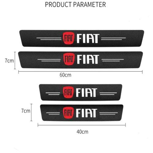 4 Peças Soleira Fibra De Carbono Adesivo - Sticker Carbon™