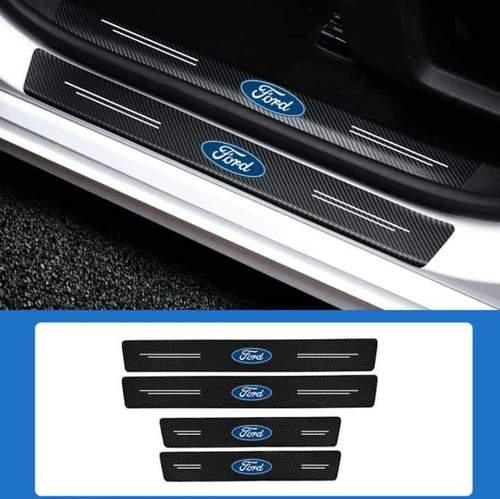 4 Peças Soleira Fibra De Carbono Adesivo - Sticker Carbon™