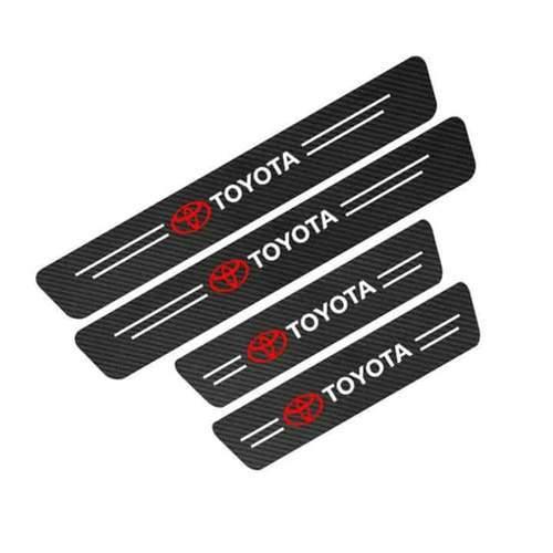 4 Peças Soleira Fibra De Carbono Adesivo - Sticker Carbon™