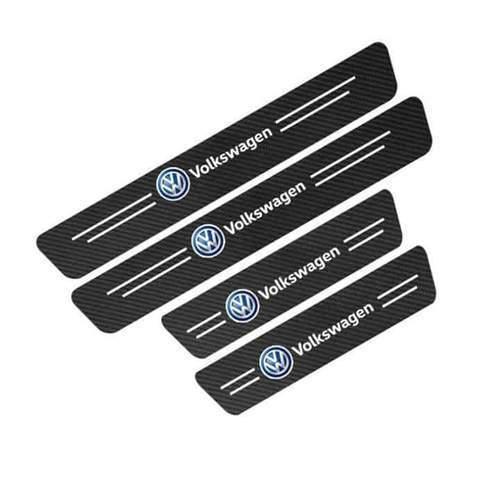 4 Peças Soleira Fibra De Carbono Adesivo - Sticker Carbon™