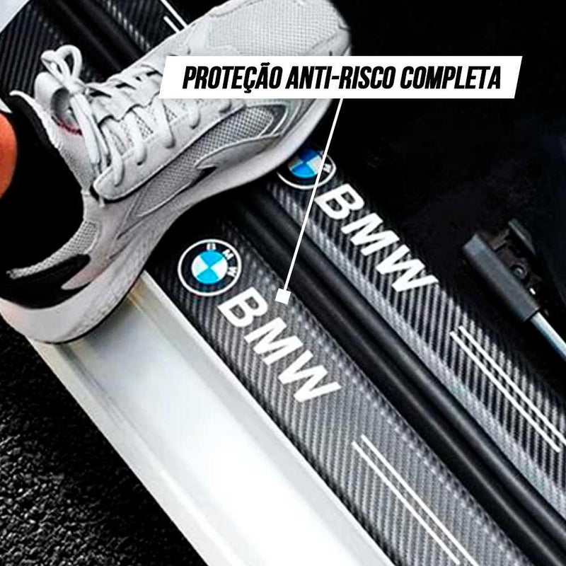 4 Peças Soleira Fibra De Carbono Adesivo - Sticker Carbon™