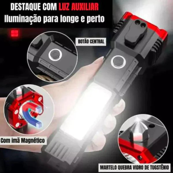 Lanterna Tática Militar 4 em 1 Ultra Potência